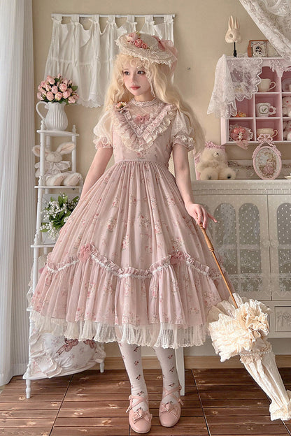 Lolita Dress - Daydream Rose, 3 Colors, Sweet Style, Bow Detail, Lace Trim - additional product view 14