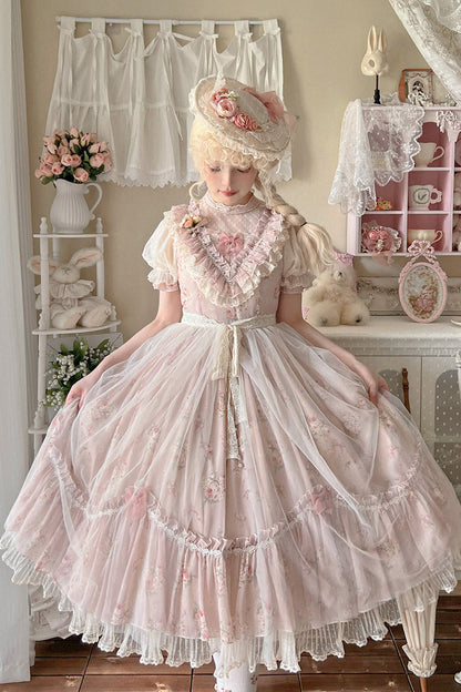 Lolita Dress - Daydream Rose, 3 Colors, Sweet Style, Bow Detail, Lace Trim - additional product view 15