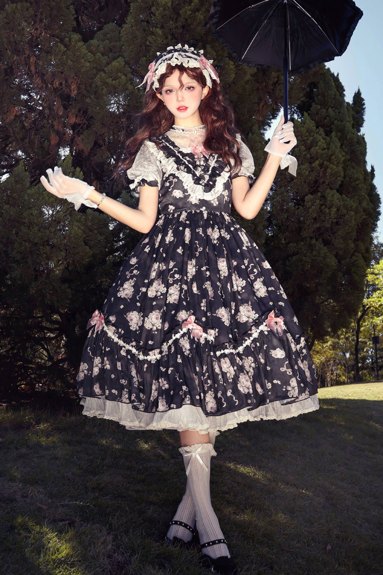 Lolita Dress - Daydream Rose, 3 Colors, Sweet Style, Bow Detail, Lace Trim - additional product view 24