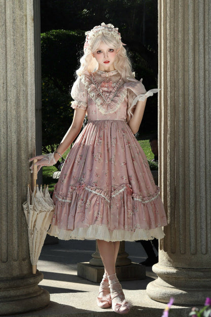 Lolita Dress - Daydream Rose, 3 Colors, Sweet Style, Bow Detail, Lace Trim - main product image