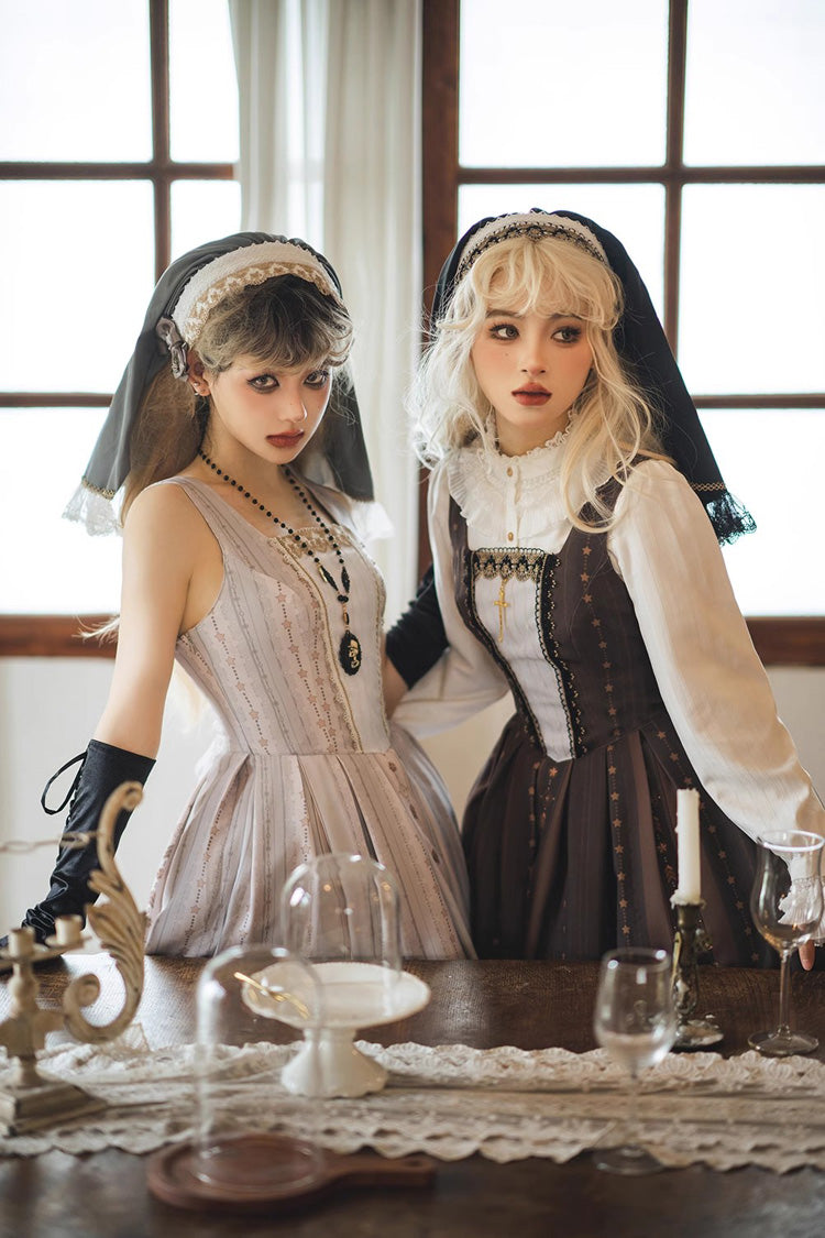 Lolita Dress - Demon Hunting Notes Print, 2 Colors, Cross Detail, Sweet Style, Ruffled - additional product view 17