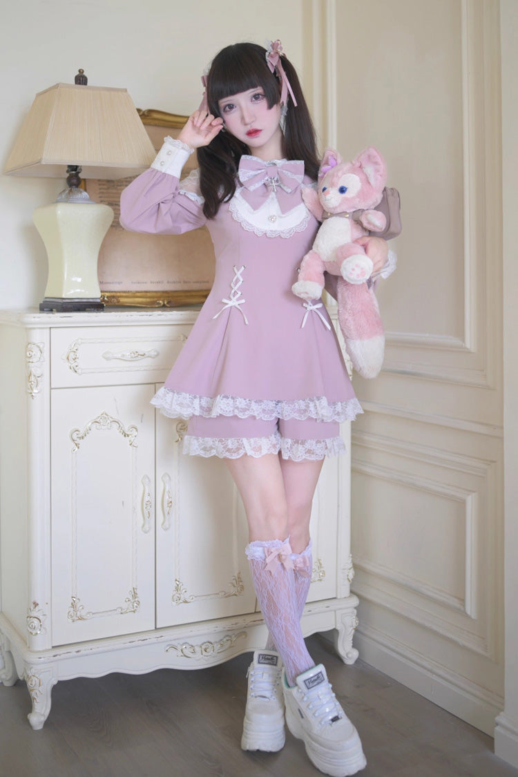 Lolita Dress - Divine Love, 2 Colors, Bow Detail, Lace Trim, Lace-Up - additional product view 4