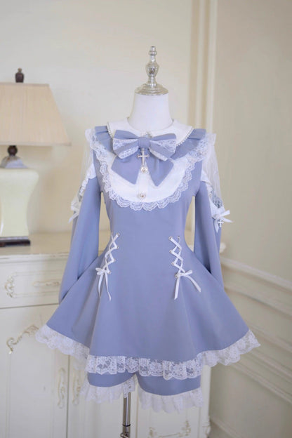 Lolita Dress - Divine Love, 2 Colors, Long Sleeves, Sweet Style, Bow Detail - additional product view 3