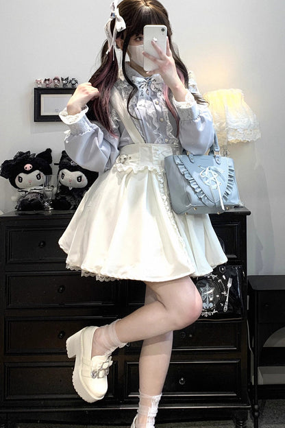 Lolita Dress - Dolls Only, 4 Colors, Bow Detail, Lace Trim, Ruffled - additional product view 5