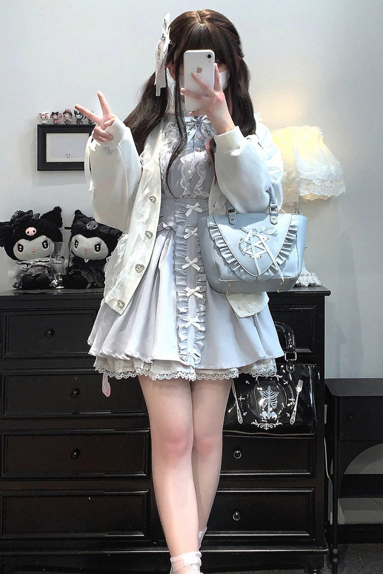 Lolita Dress - Dolls Only, 4 Colors, Bow Detail, Lace Trim, Ruffled - additional product view 6