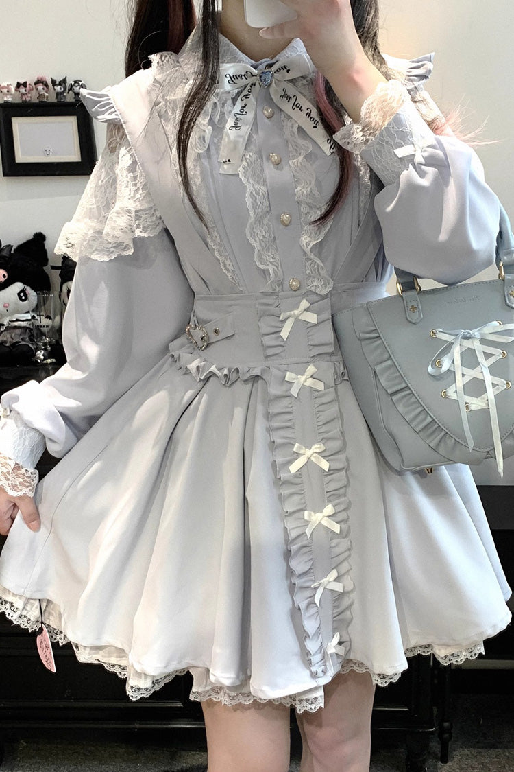 Lolita Dress - Dolls Only, 4 Colors, Bow Detail, Lace Trim, Ruffled - additional product view 8