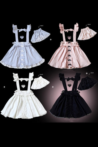 Lolita Dress - Dolls Only, 4 Colors, Bow Detail, Lace Trim, Ruffled - One-Size Pink option