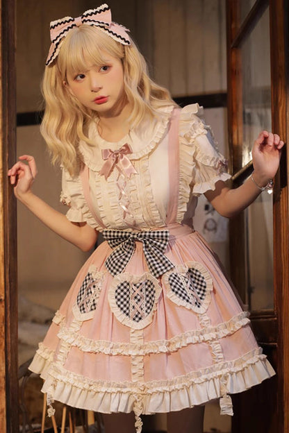 Lolita Dress - Dorothy Heart, Pink, Sweet Style, Bow Detail, Ruffled - additional product view 5