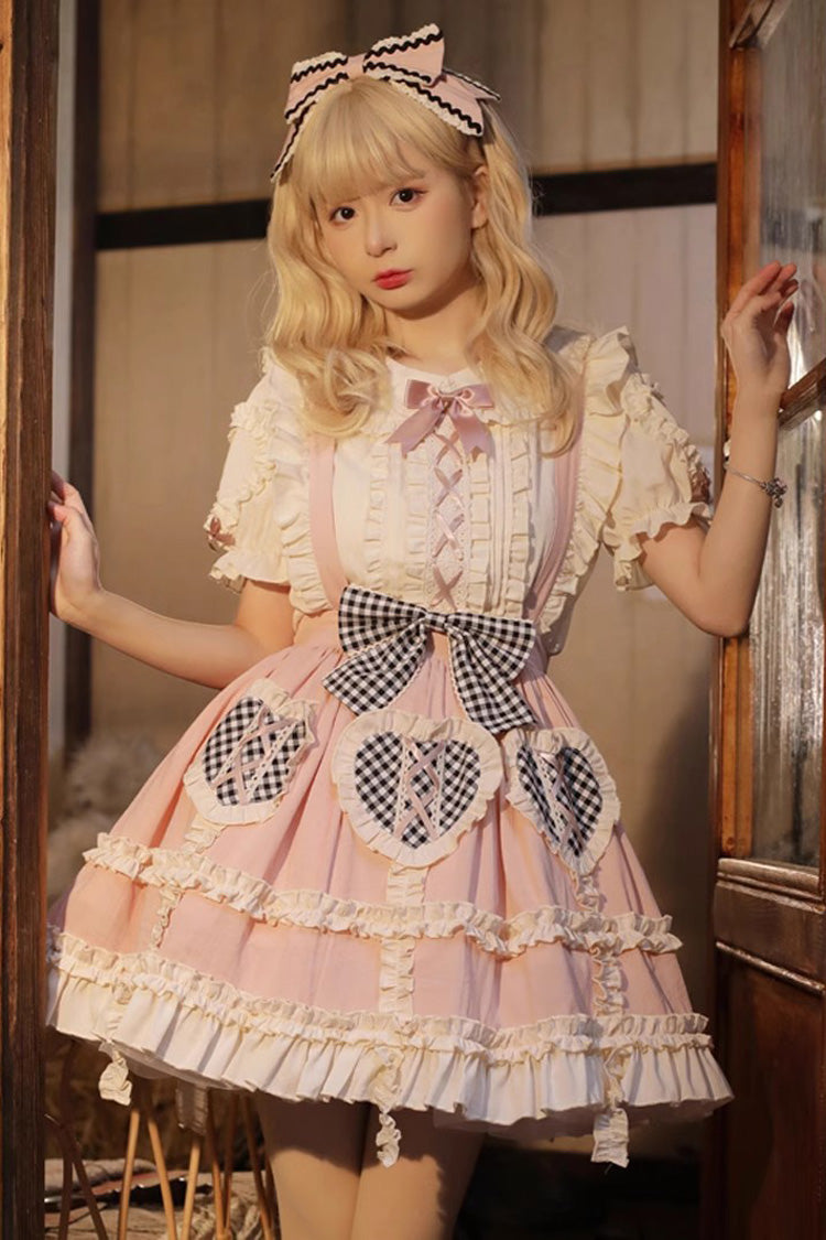 Lolita Dress - Dorothy Heart, Pink, Sweet Style, Bow Detail, Ruffled - main product image