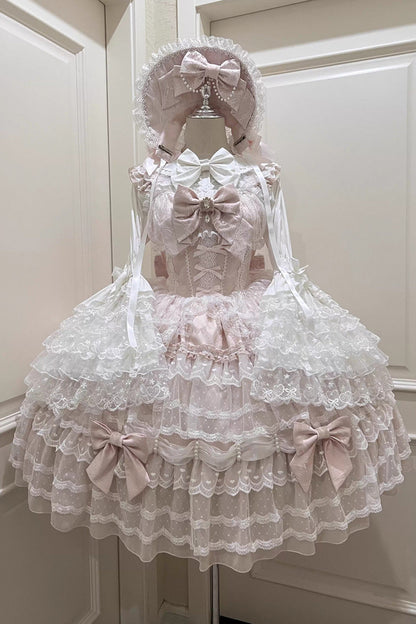 Lolita Dress - Dream Prologue, Pink, Sweet Style, Bow Detail, Lace Trim - main product image