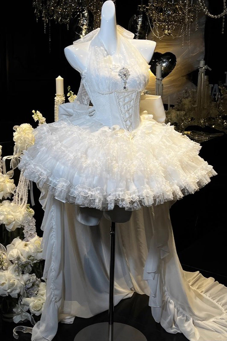 Lolita Dress - Dream, White, Ruffled, Layered, Lace-Up - Lolita Coordinate Dress - additional product view 6