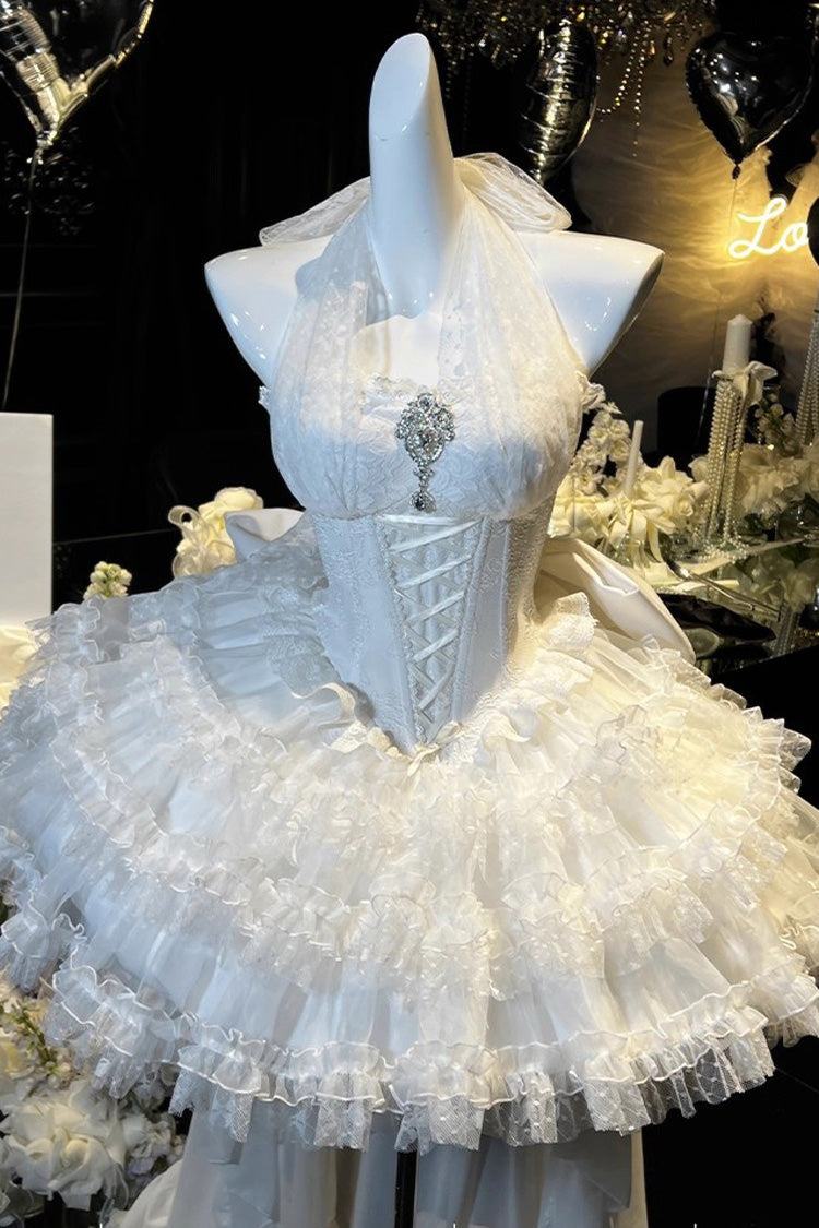 Lolita Dress - Dream, White, Ruffled, Layered, Lace-Up - Lolita Coordinate Dress - additional product view 7