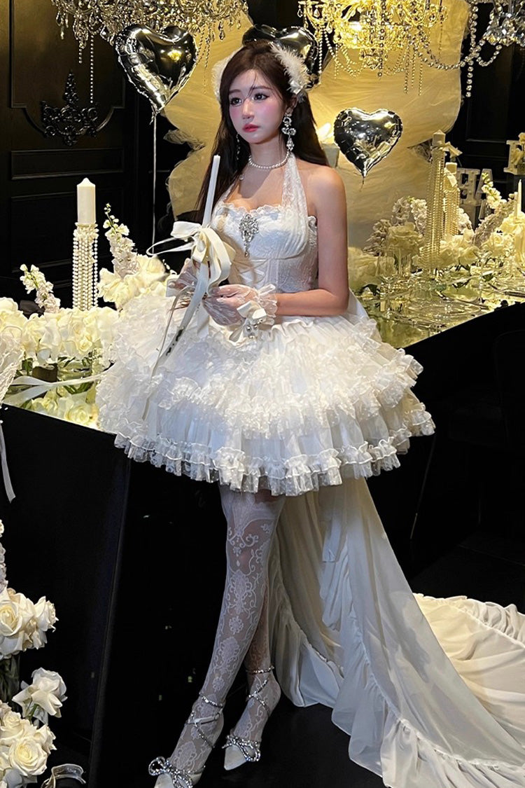 Lolita Dress - Dream, White, Ruffled, Layered, Lace-Up - Lolita Coordinate Dress - additional product view 8