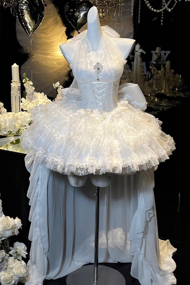 Lolita Dress - Dream, White, Ruffled, Layered, Lace-Up - Lolita Coordinate Dress - main product image