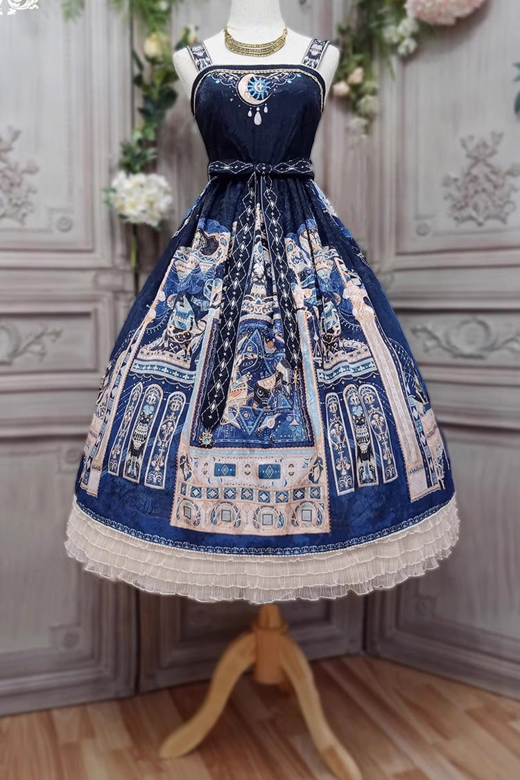 Lolita Dress - Dusk Best Egyptian Style Print, 3 Colors, Lace Trim, Ruffled, Printed - additional product view 17