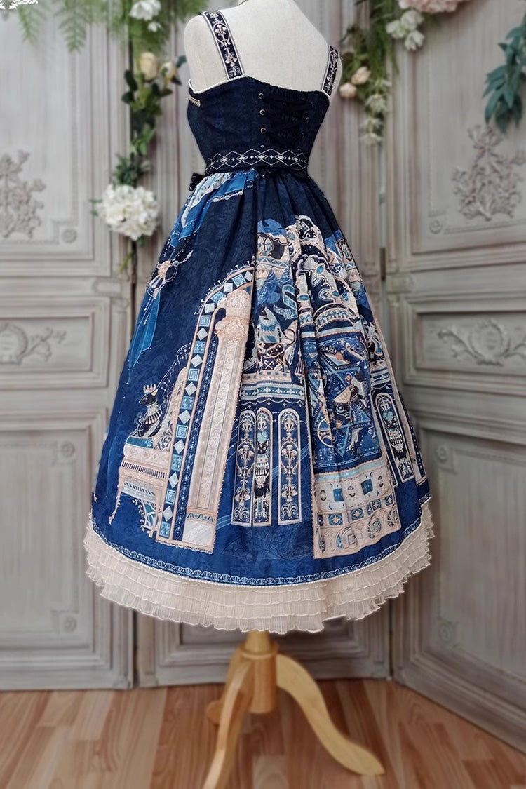 Lolita Dress - Dusk Best Egyptian Style Print, 3 Colors, Lace Trim, Ruffled, Printed - additional product view 18