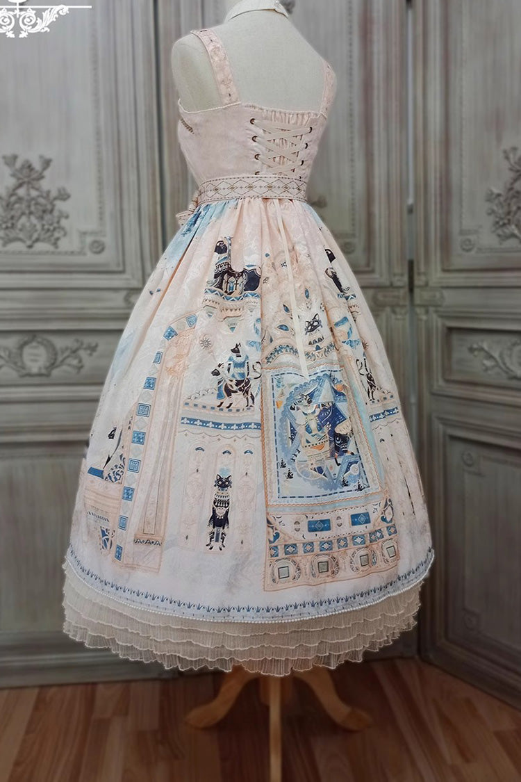 Lolita Dress - Dusk Best Egyptian Style Print, 3 Colors, Lace Trim, Ruffled, Printed - additional product view 20