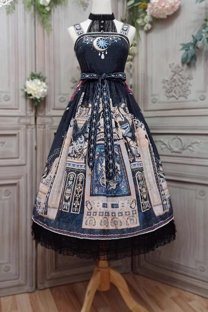 Lolita Dress - Dusk Best Egyptian Style Print, 3 Colors, Lace Trim, Ruffled, Printed - additional product view 21