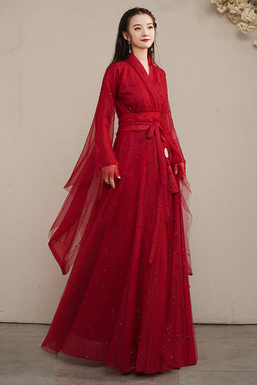 Lolita Dress - Elegant Ancient Costume, Red, Sweet Style, Chinese-Inspired Style - additional product view 2