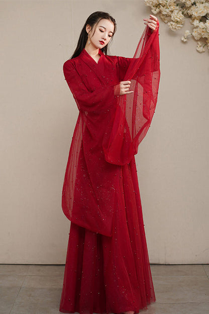 Lolita Dress - Elegant Ancient Costume, Red, Sweet Style, Chinese-Inspired Style - additional product view 3