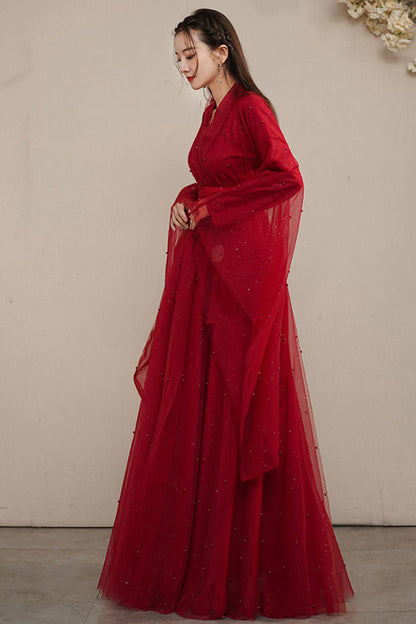 Lolita Dress - Elegant Ancient Costume, Red, Sweet Style, Chinese-Inspired Style - additional product view 5