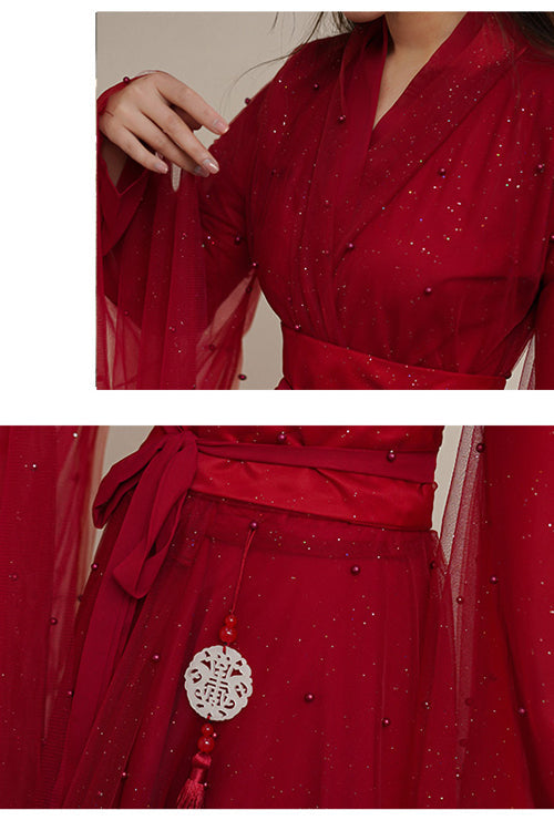 Lolita Dress - Elegant Ancient Costume, Red, Sweet Style, Chinese-Inspired Style - additional product view 6