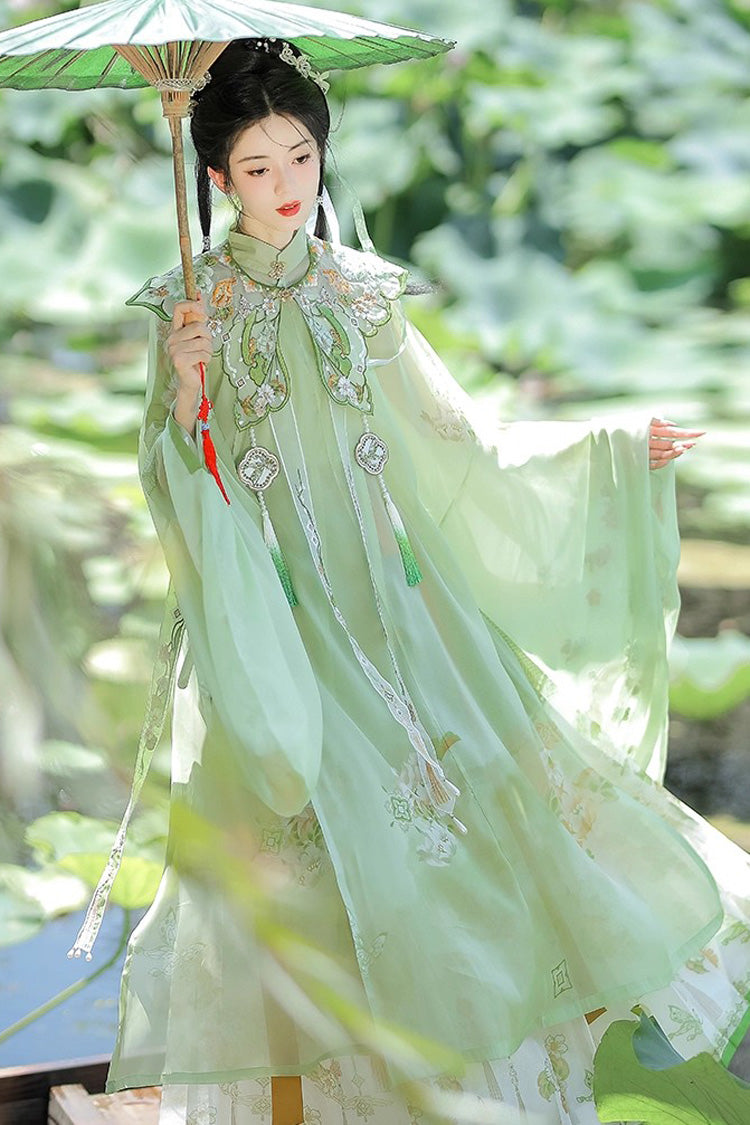 Lolita Dress - Emerald Fantasy, Green, Printed, Embroidered, Long Sleeves - additional product view 4