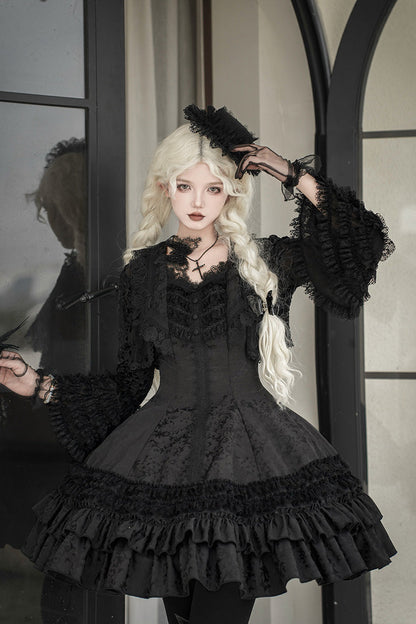 Lolita Dress - Escape, 3 Colors, Striped, Ruffled, Printed - Kawaii Statement Dress - additional product view 4