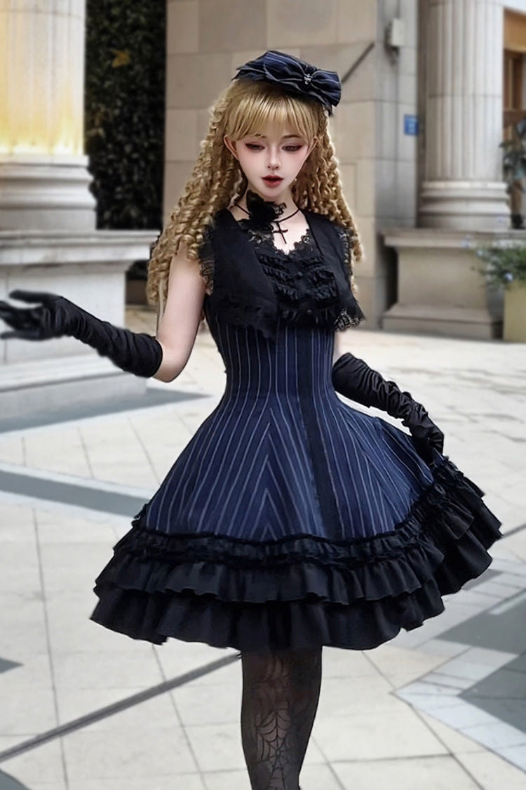 Lolita Dress - Escape, 3 Colors, Striped, Ruffled, Printed - Kawaii Statement Dress - additional product view 7