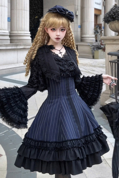 Lolita Dress - Escape, 3 Colors, Striped, Ruffled, Printed - Kawaii Statement Dress - additional product view 10