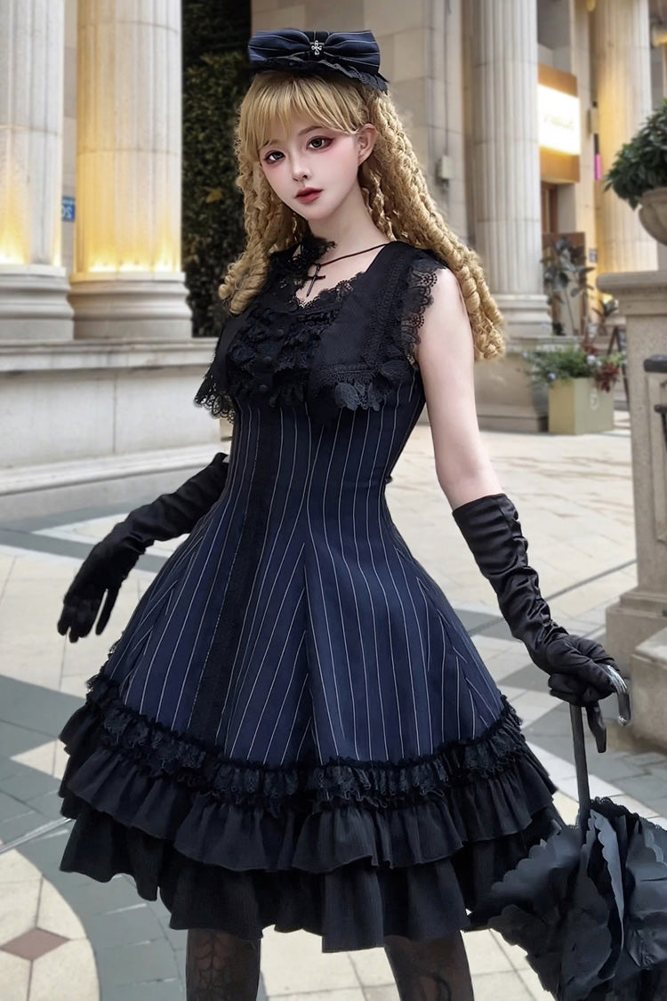 Lolita Dress - Escape, 3 Colors, Striped, Ruffled, Printed - Kawaii Statement Dress - additional product view 11
