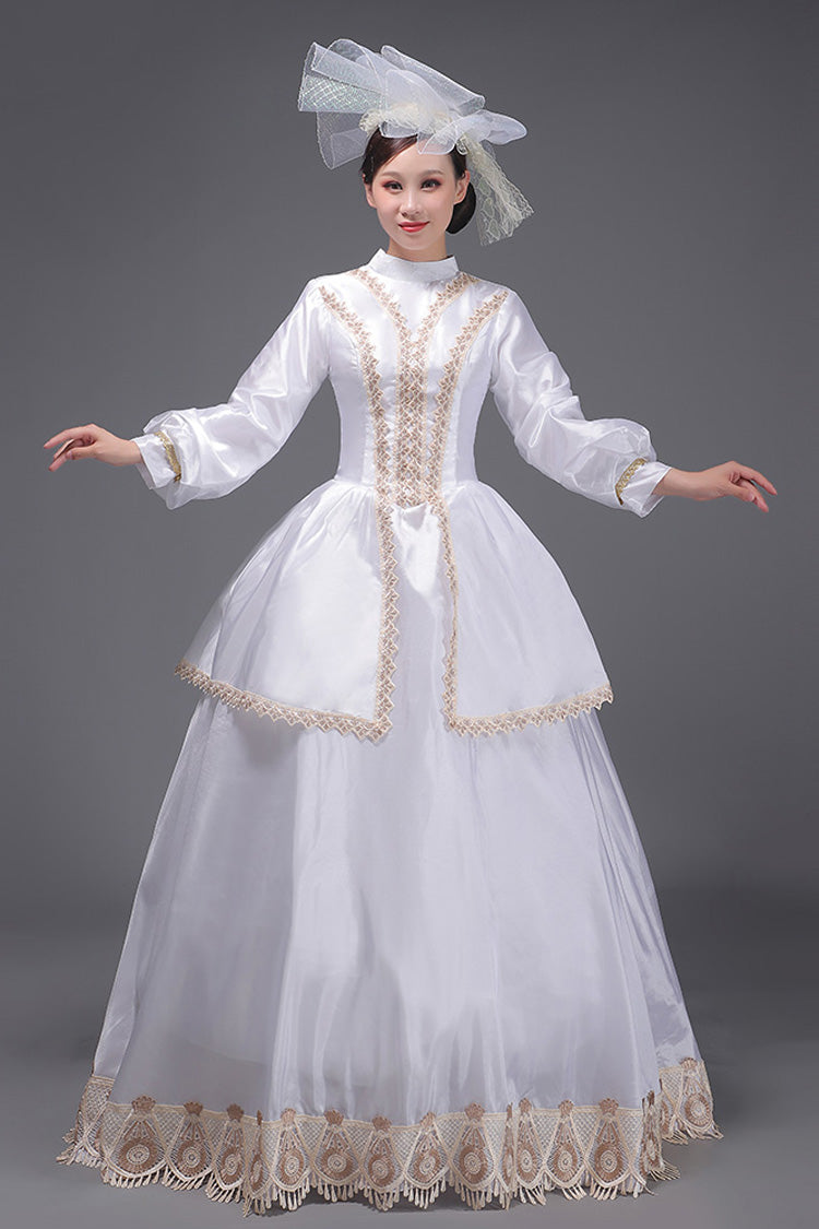 Lolita Dress - European Court, White, Victorian Style, Embroidered, Long Sleeves - additional product view 2