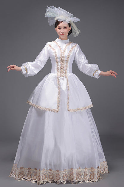 Lolita Dress - European Court, White, Victorian Style, Embroidered, Long Sleeves - additional product view 2