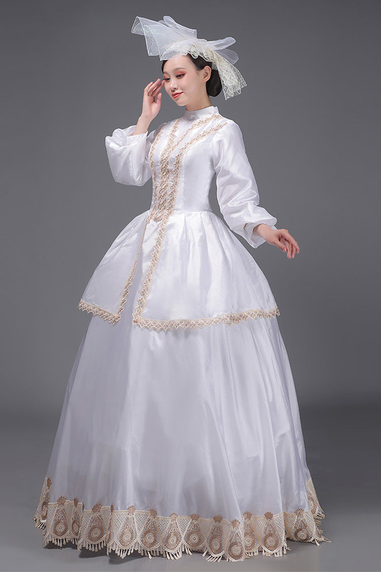 Lolita Dress - European Court, White, Victorian Style, Embroidered, Long Sleeves - additional product view 3