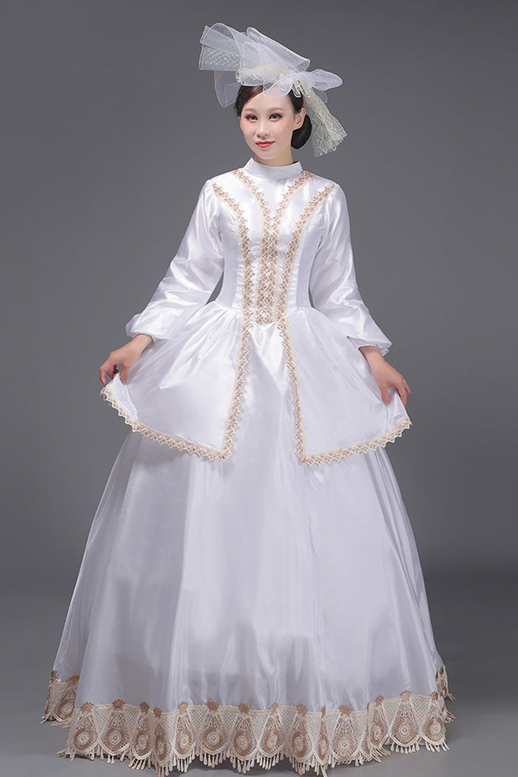 Lolita Dress - European Court, White, Victorian Style, Embroidered, Long Sleeves - additional product view 4
