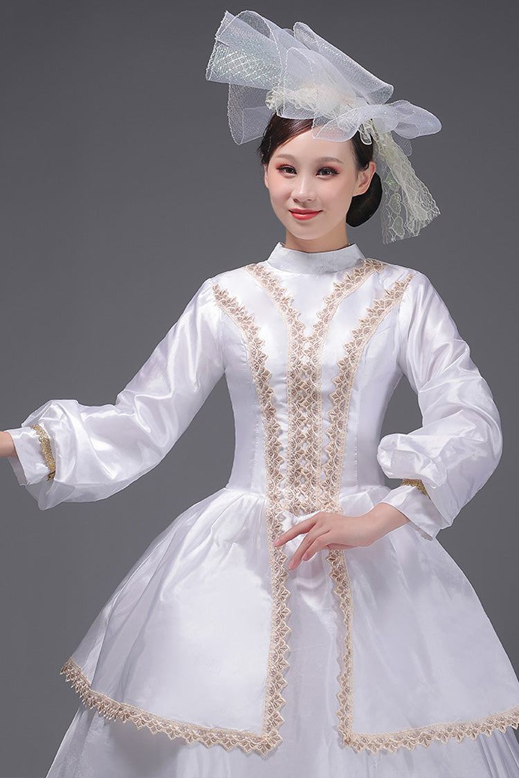 Lolita Dress - European Court, White, Victorian Style, Embroidered, Long Sleeves - additional product view 5