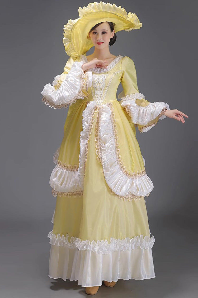 Lolita Dress - European Style, 3 Colors, Classic Style, Victorian Style, Ruffled - S Yellow / M Yellow / L Yellow option