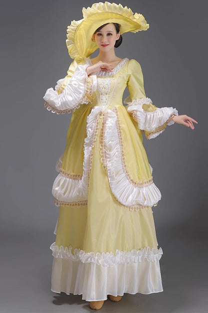 Lolita Dress - European Style, 3 Colors, Classic Style, Victorian Style, Ruffled - S Yellow / M Yellow / L Yellow option