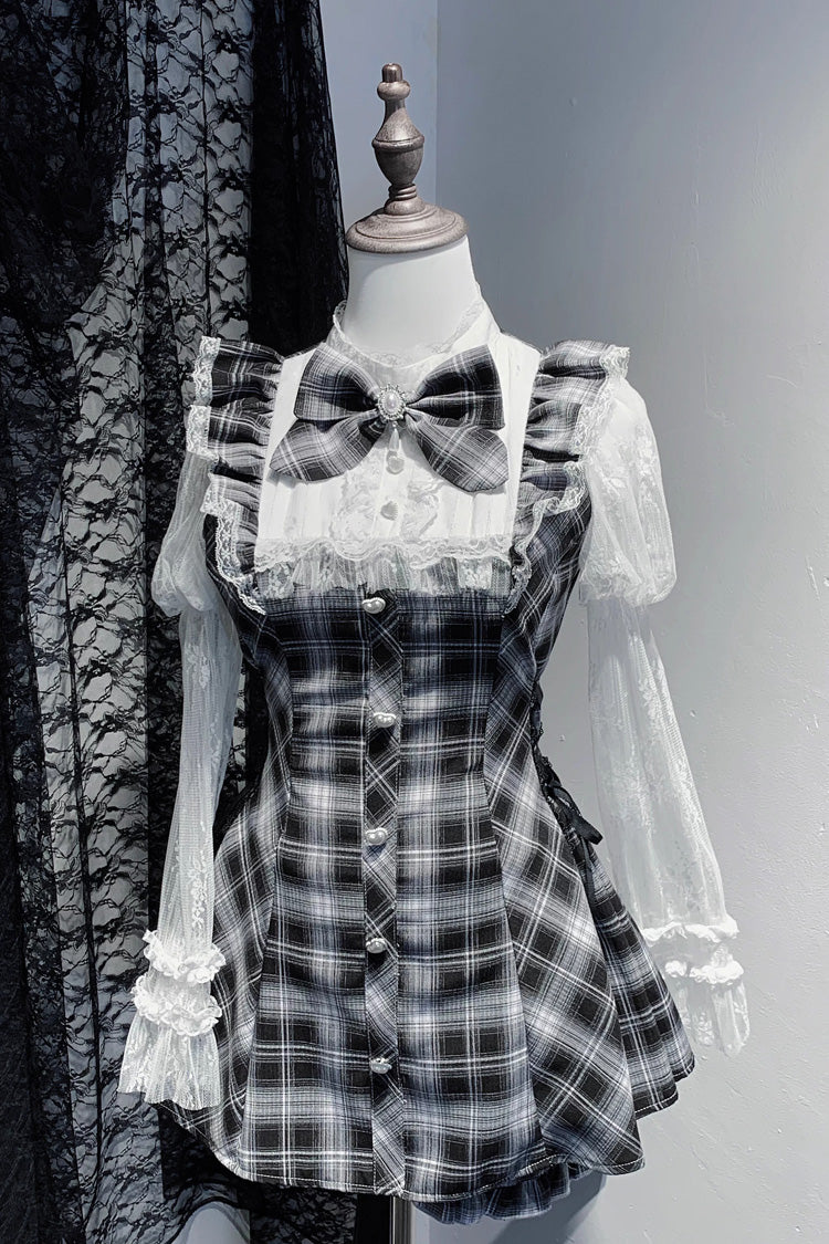Lolita Dress - Feather Ode, 2 Colors, Stand Collar, Ruffled, Long Sleeves - additional product view 3