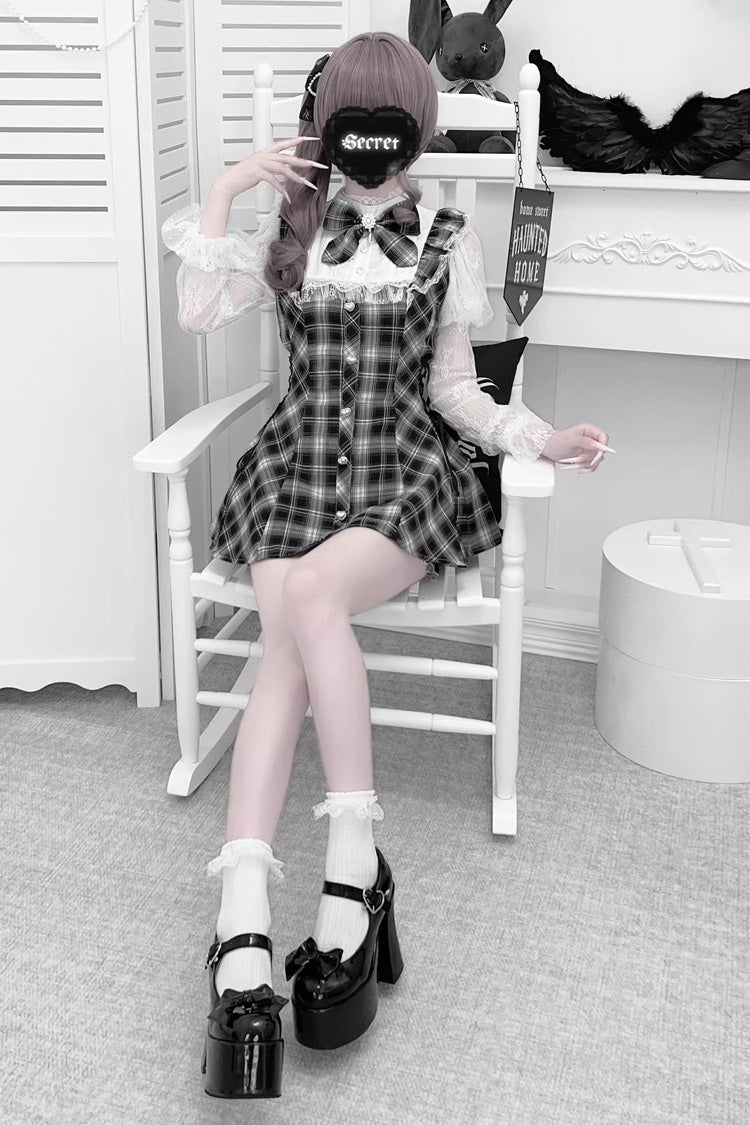 Lolita Dress - Feather Ode, 2 Colors, Stand Collar, Ruffled, Long Sleeves - additional product view 5