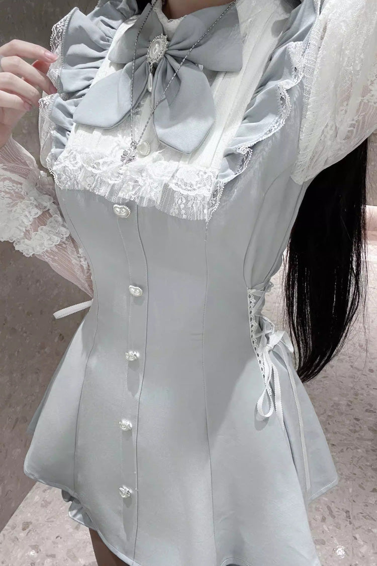 Lolita Dress - Feather Ode, 2 Colors, Stand Collar, Ruffled, Long Sleeves - additional product view 7