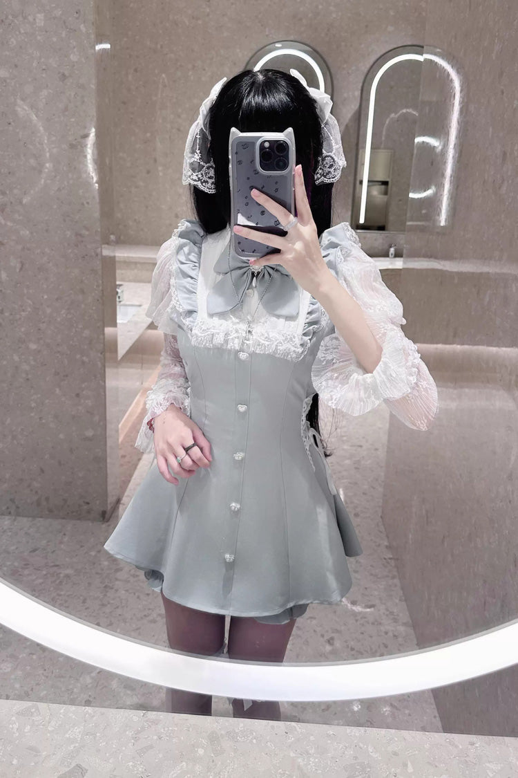 Lolita Dress - Feather Ode, 2 Colors, Stand Collar, Ruffled, Long Sleeves - additional product view 8