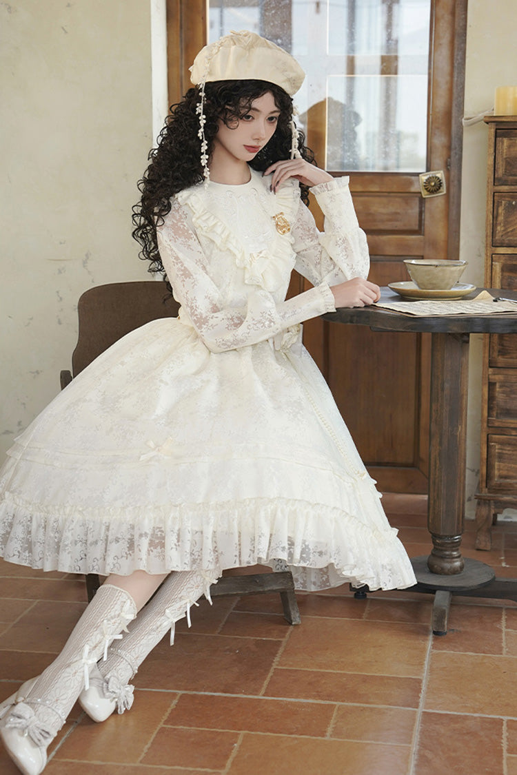 Lolita Dress - Flower Sound, Ivory, Bow Detail, Lace Trim, Ruffled - additional product view 8