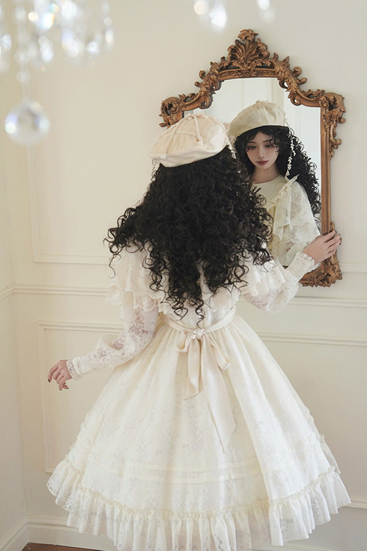 Lolita Dress - Flower Sound, Ivory, Bow Detail, Lace Trim, Ruffled - additional product view 13
