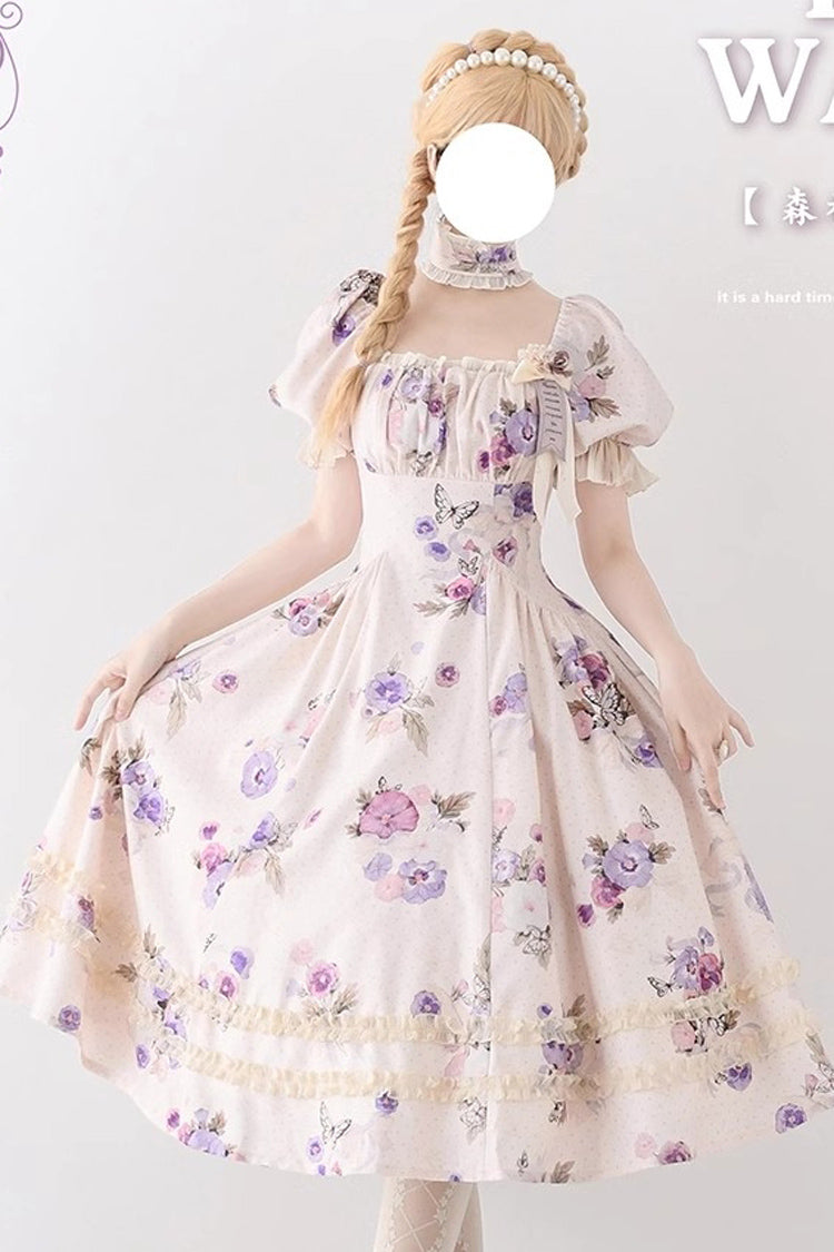 Lolita Dress - Forest Basket, 6 Colors, Lace Trim, Ruffled, Printed - additional product view 8