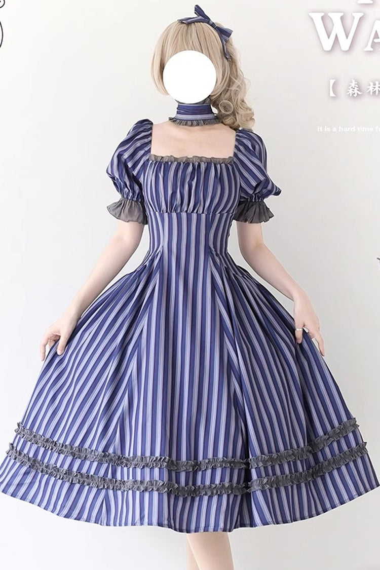 Lolita Dress - Forest Basket, 6 Colors, Lace Trim, Ruffled, Printed - additional product view 12
