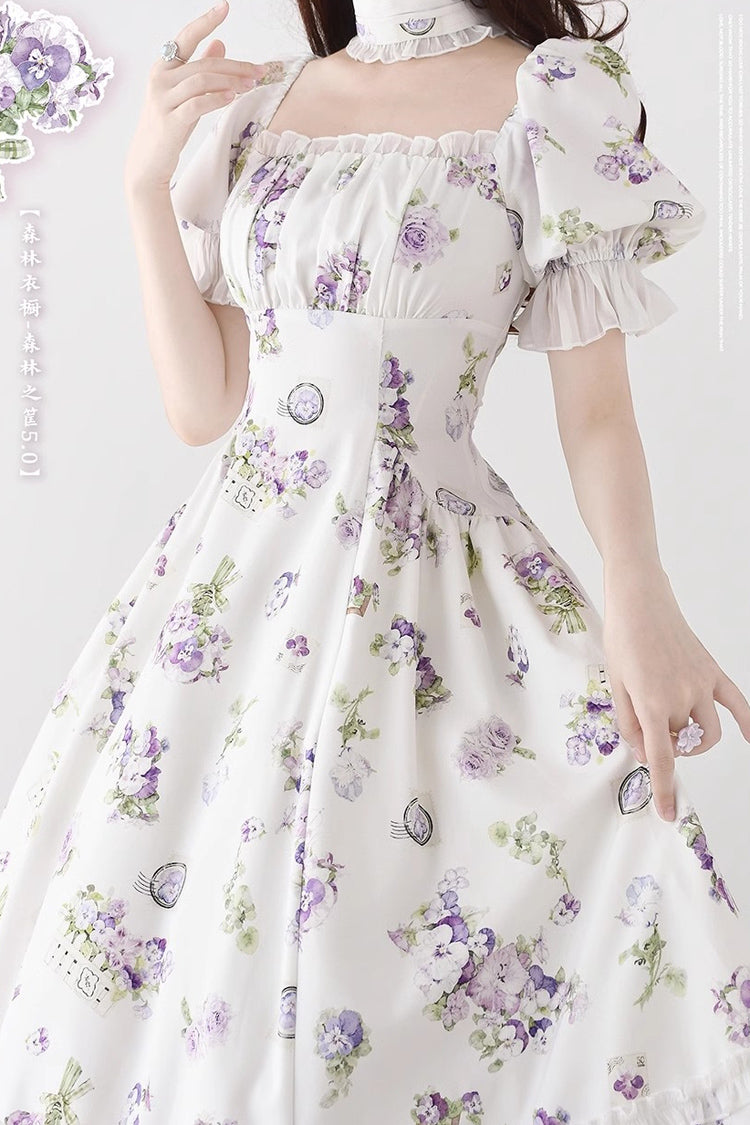 Lolita Dress - Forest Basket, 6 Colors, Lace Trim, Ruffled, Printed - additional product view 13