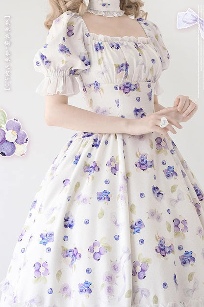 Lolita Dress - Forest Basket, 6 Colors, Lace Trim, Ruffled, Printed - additional product view 16
