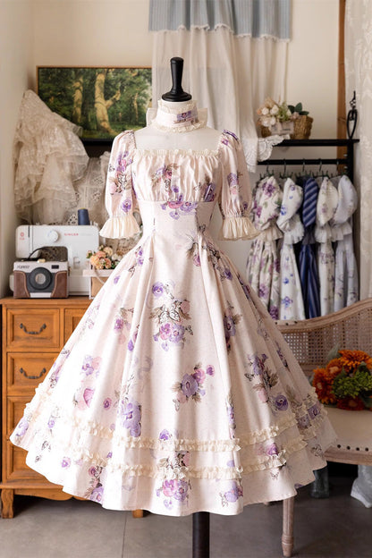 Lolita Dress - Forest Basket, 6 Colors, Lace Trim, Ruffled, Printed - main product image