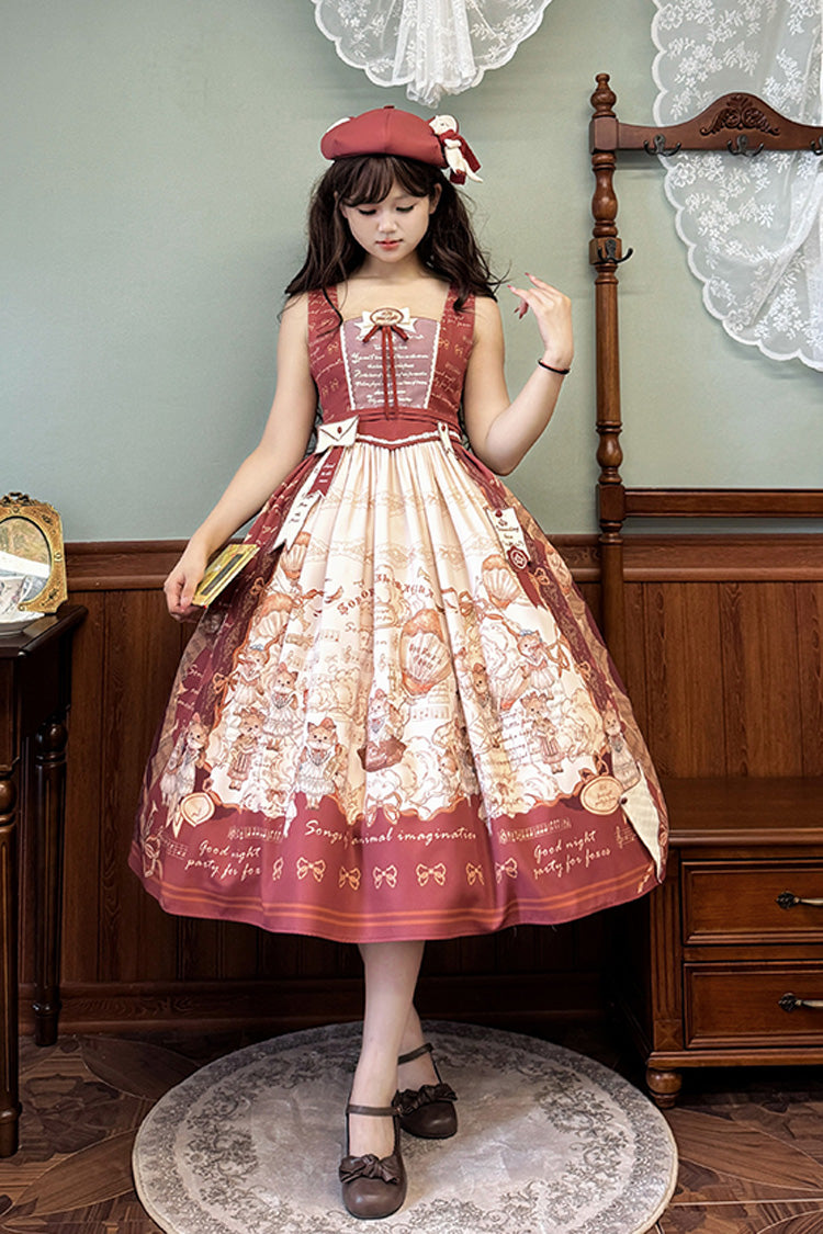 Lolita Dress - Fox Band, Red, Short Version, Long Version, Square Collar - additional product view 4
